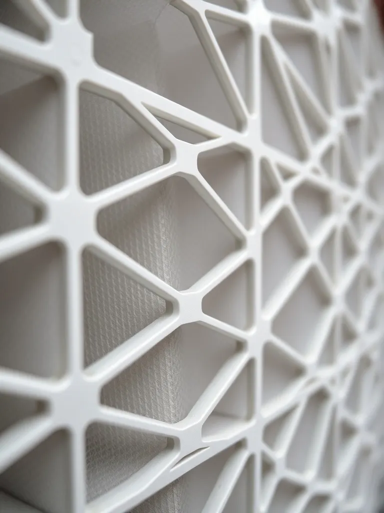 Close up of a professional HEPA filter grid, industrial air